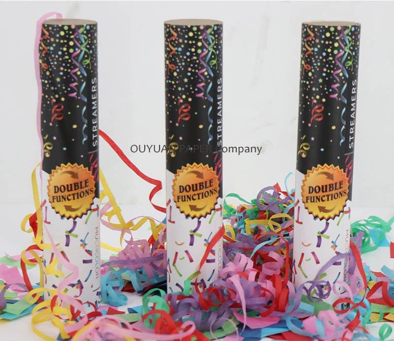 Streamer Confetti Double Cannon Launcher For Holiday